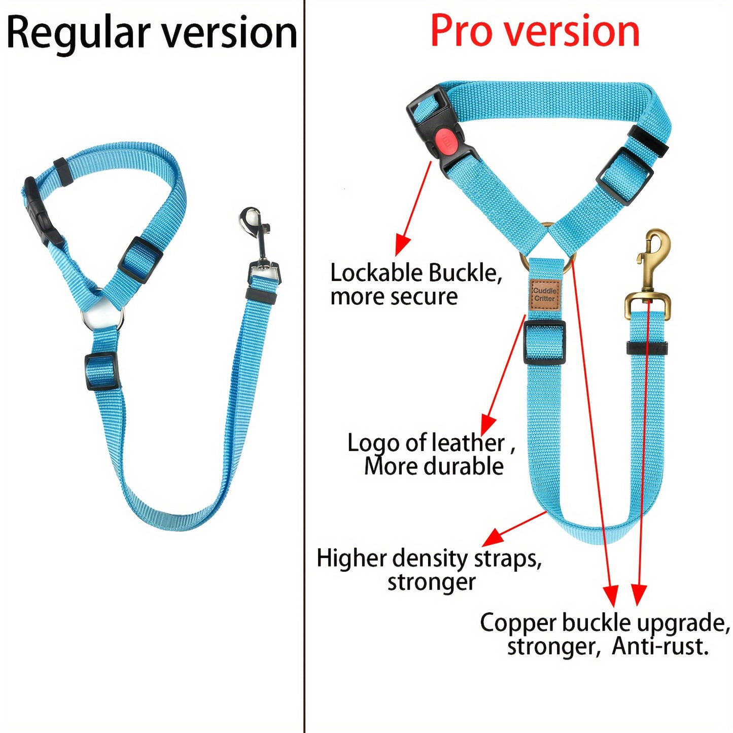 Rear Seat Retractable Pet Car Seat Belts - Vehicle Harnesses for Dogs and Cats - Adjustable Leash for Safe Travel - Keep Your Pet Secured and Comfortable