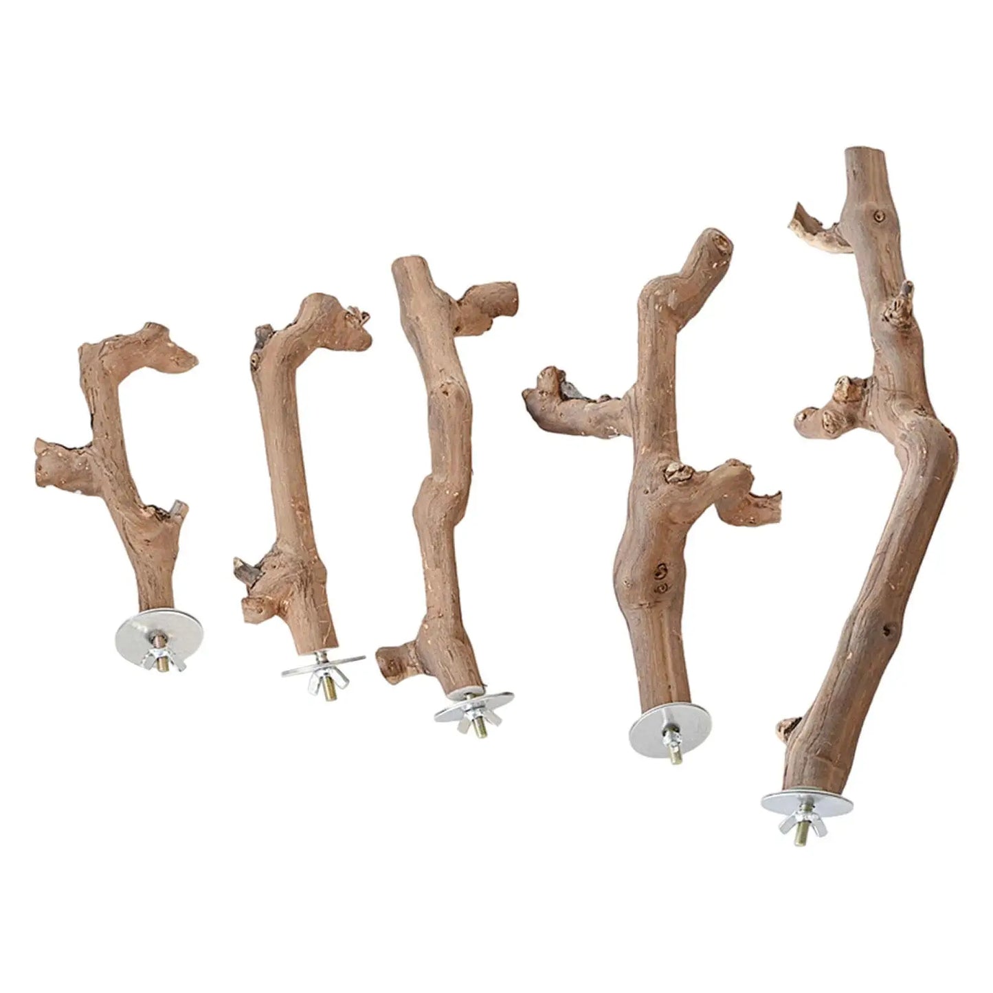 Suction Cup Wood Perch Toy Wall Travel Cage Stick Parrot Perch Stand for Budgie Small Medium Birds Lovebird Bluebirds Parakeet