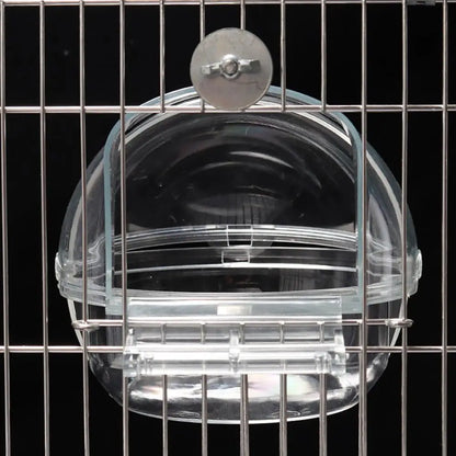 Parrot Bathtub For Cage Pet Bird Bath Tub Screw On Parrot Bath Tub Parrot Shower Box Transparent Bathing Tub Bird Accessories
