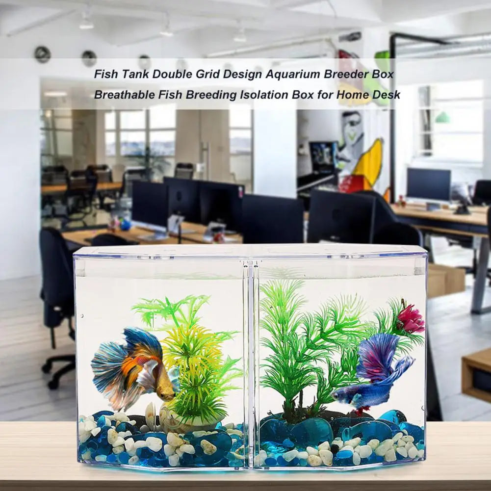 Transparent Fish Tank Double Grid Fish Separation Breeding Box Aquarium Breeder Box Breathable Fish Breeding Isolation Box