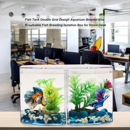 Transparent Fish Tank Double Grid Fish Separation Breeding Box Aquarium Breeder Box Breathable Fish Breeding Isolation Box